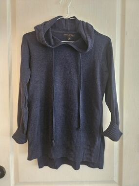 Banana Republic Navy Hooded Knit Sweater